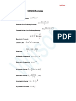 MCR3U1 Formulas: A R ( (1+i) I PV R (1 (1+i) I