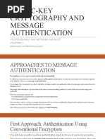 Public-Key Cryptography and Message Authentication: Cryptographicandnetwork Security Chapter-3 Messageauthentication