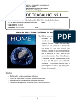 Ficha de Trabalho Nº 1 - GUIÃO DO FILME - Home - A Terra É A Nossa Casa