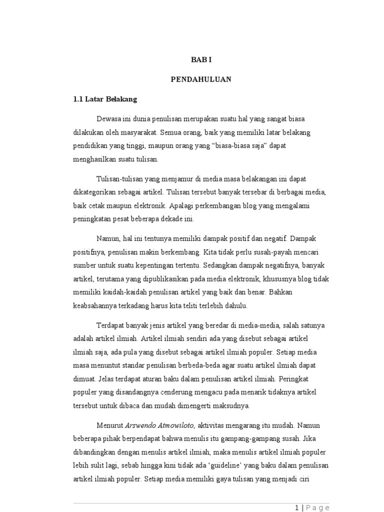 Artikel Ilmiah Populer