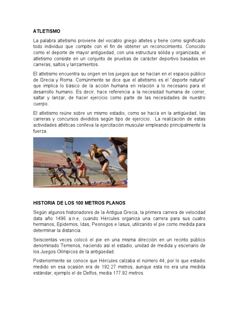 ATLETISMO | PDF | Corriendo | Deporte del atletismo