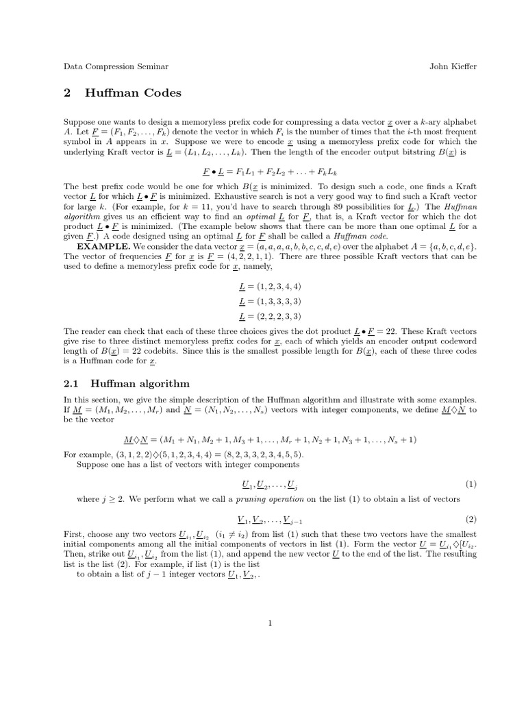 2 Huffman Codes | PDF | Code | Algorithms
