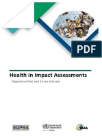 Health in Impact Assessments WHO