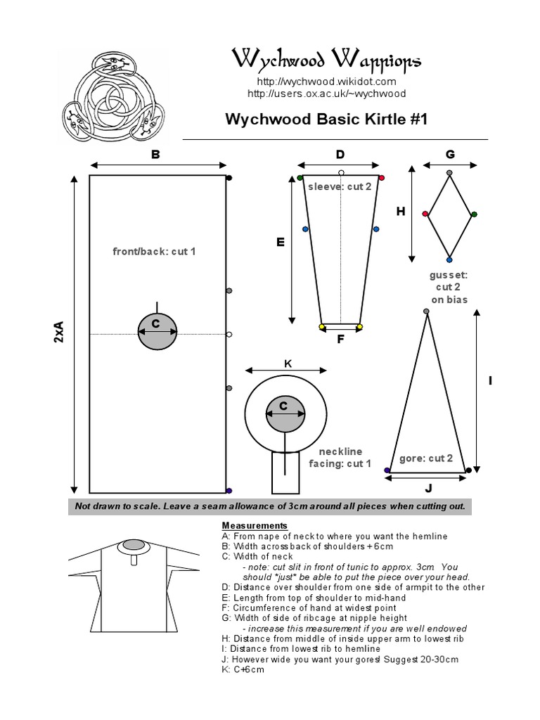 Free Basic Kirtle Sewing Pattern | PDF | Seam (Sewing) | Sewing