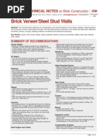 TN28B Brick Veneer Steel Stud Walls