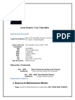 Josué Stanley Cruz Chinchilla: Nformación Personal