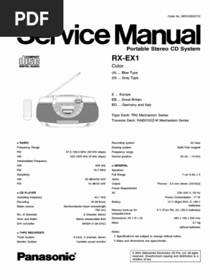 Panasonic Rx-Ex1 | PDF