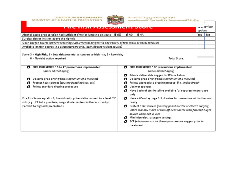 Surgical Fire Risk Assessment Score | PDF | Electroconvulsive Therapy ...