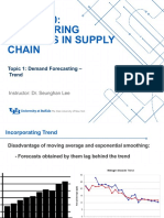 IE 459/500: Engineering Methods in Supply Chain: Topic 1: Demand Forecasting - Trend