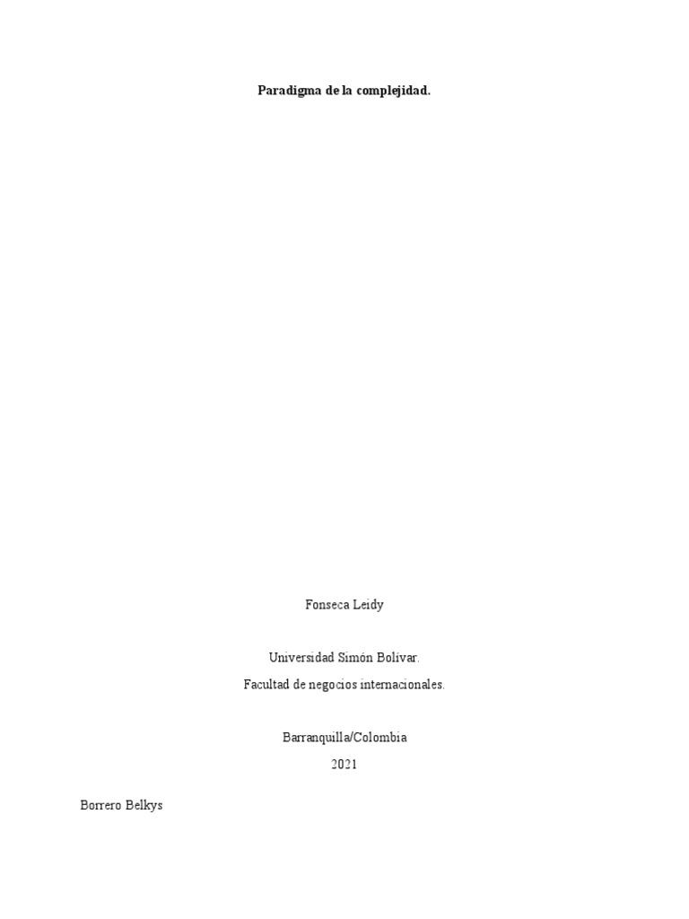 Paradigma de la Complejidad en Educación | PDF | Complejidad | Paradigma
