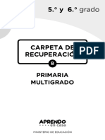 Experiencias de Aprendizaje 5to y 6to Grado- Multigrado