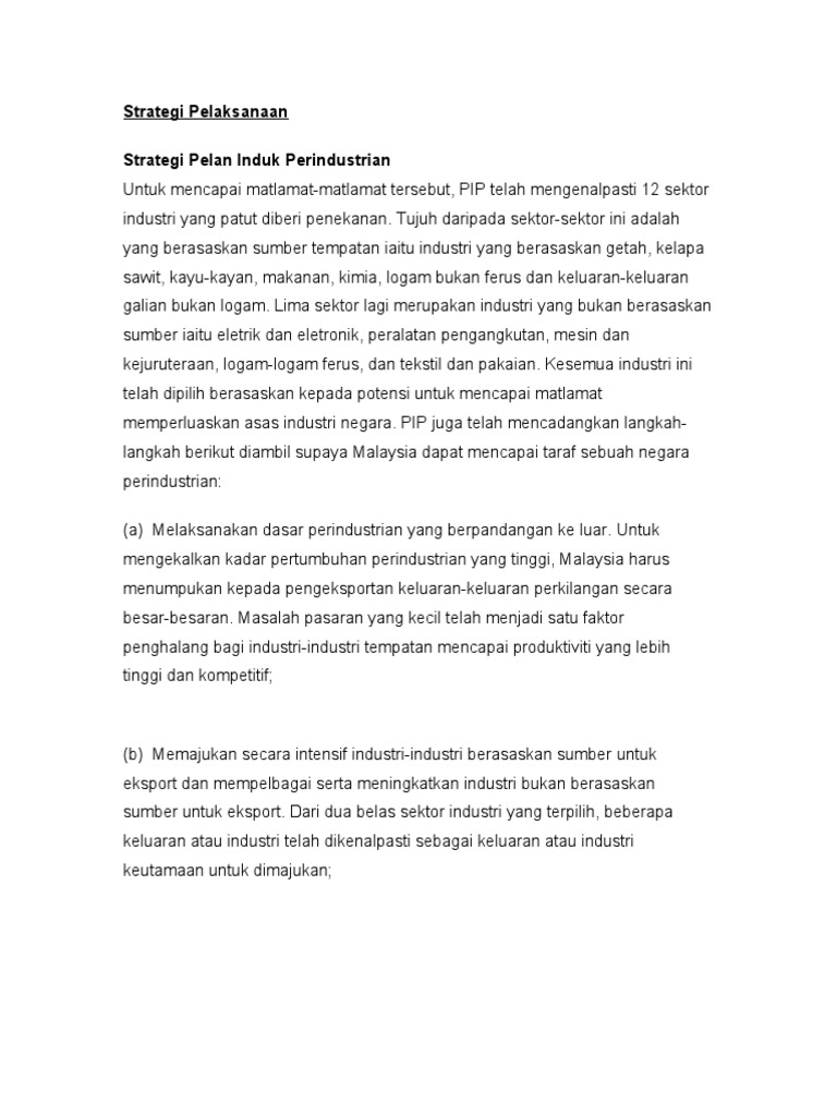 Ekonomi Strategi Pelaksanaan Pdf