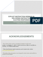 Explicit Instruction Webinar #6: Delivering Instruction: Eliciting Responses