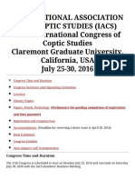 Home of the 11th Congress of Coptic Studies 2016 at Claremont Graduate University