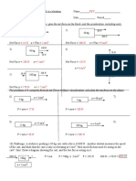 Net Force and Acceleration Practice Worksheet KEY 3