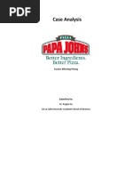 Papa John's Case Study Sample - FDNMARK