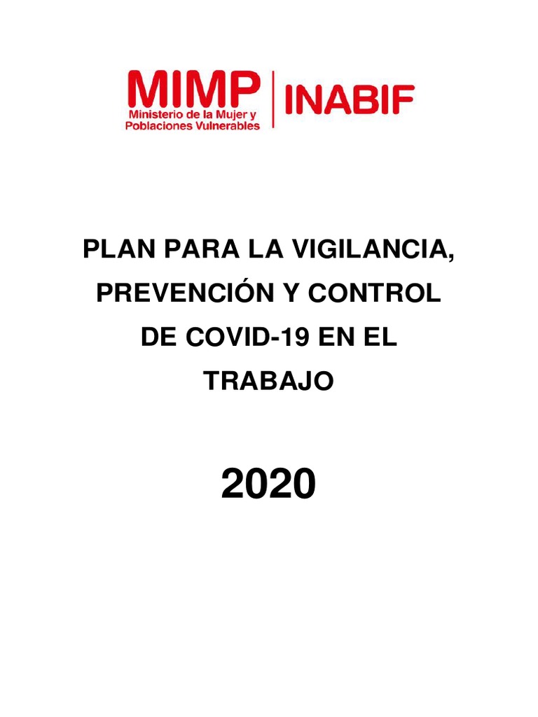 Plan para La Vigilancia Prevencion y Control de Covid-19 en El Trabajo ...