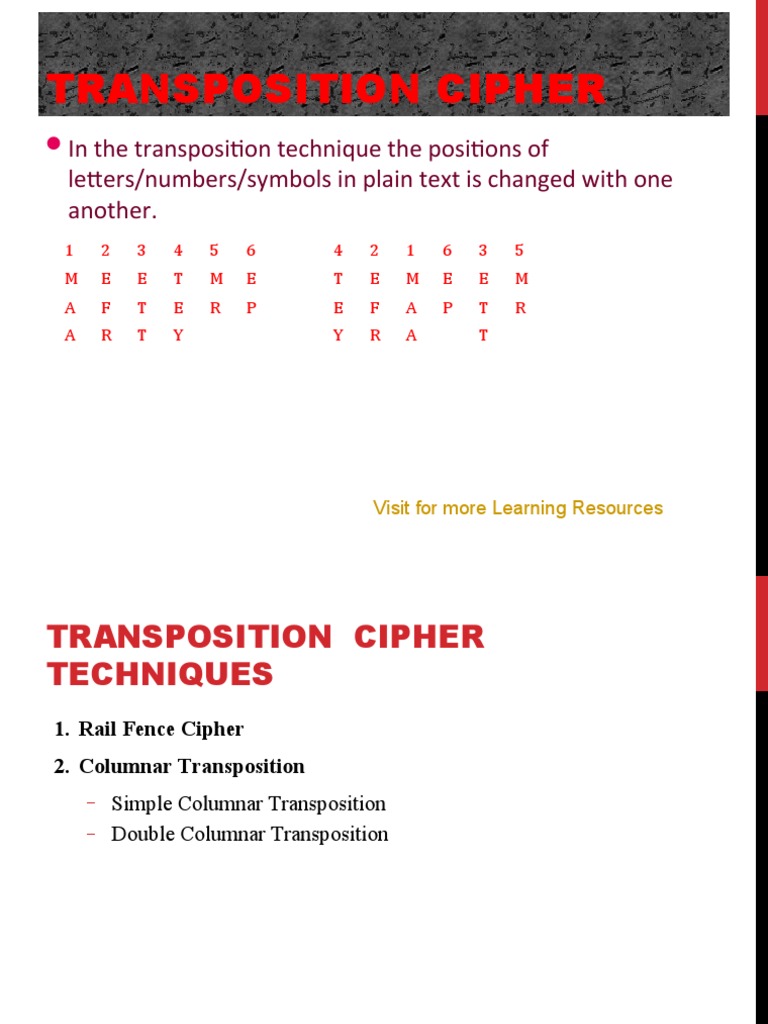 Transposition Cipher Techniques Explained | PDF | Cipher | Computer ...