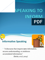 Speaking To Inform