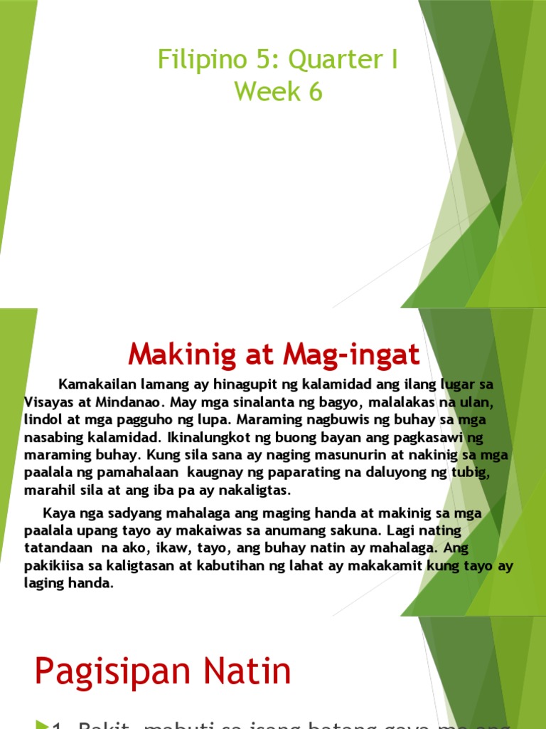 Filipino 5 Q1 Week 6 - Alab Filipino | PDF