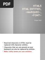 Html5 HTML Entities,, : - Krupa Shah