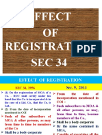 Effect OF Registration SEC 34: Dr. Dayananda Murthy C P