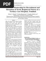 Effective Mentorship For Recruitment and Retention of Newly Registered Nurses at A Tertiary Care Hospital, Trinidad