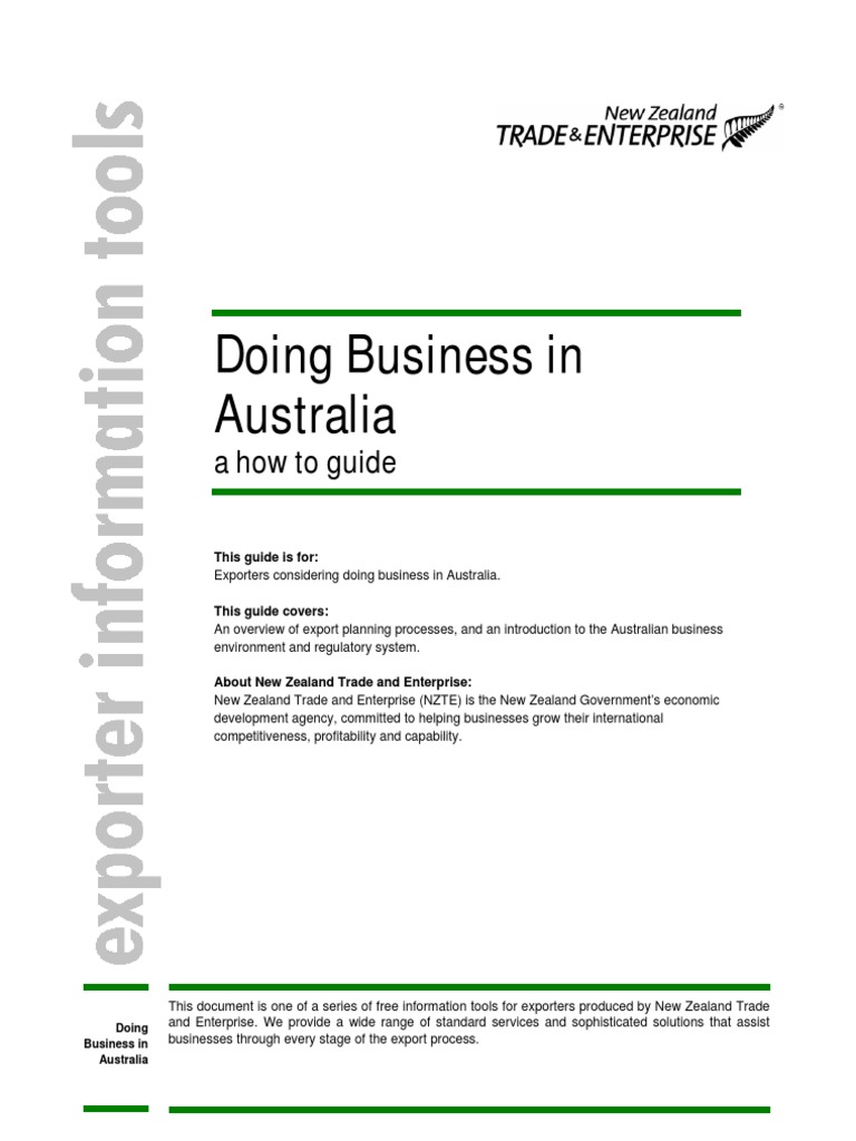 Doing Business in Australia: A How To Guide | PDF | Franchising