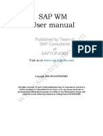 Sap WM User Manual: Published by Team of SAP Consultants at Saptopjobs
