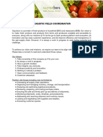 Logistic Field Coordinator - Job Description