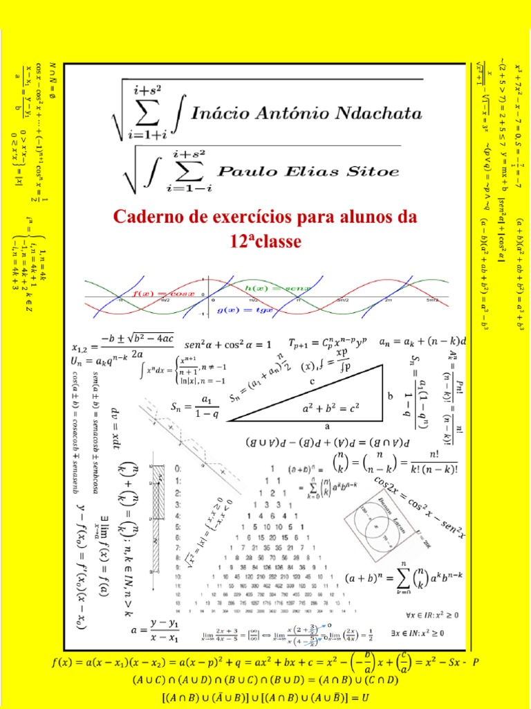 Exames de Matemática 12 Classe. | PDF | Função (Matemática) | Equações
