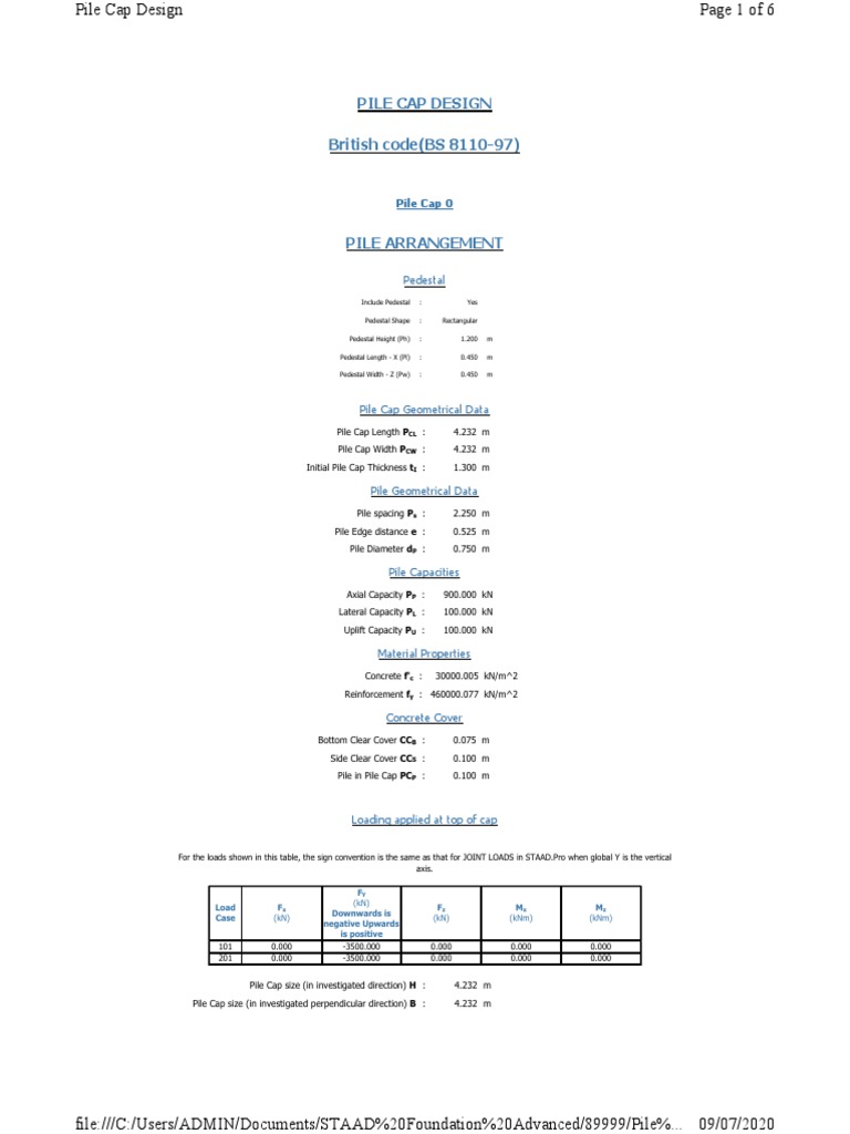 Pile Cap Design Calculation Guide | PDF | Deep Foundation | Mechanical ...