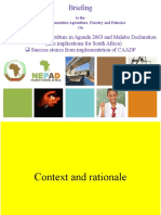 Key Issues For Agriculture in Agenda 2063 and Malabo Declaration (Also Implications For South Africa) Success Stories From Implementation of CAADP