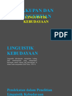 Cakupan Dan Pengertian Linguistik Kebudayaan