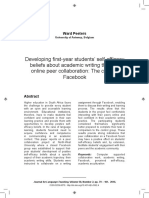 Developing First-Year Students' Self-Efficacy Beliefs About Academic Writing Through Online Peer Collaboration: The Case of Facebook