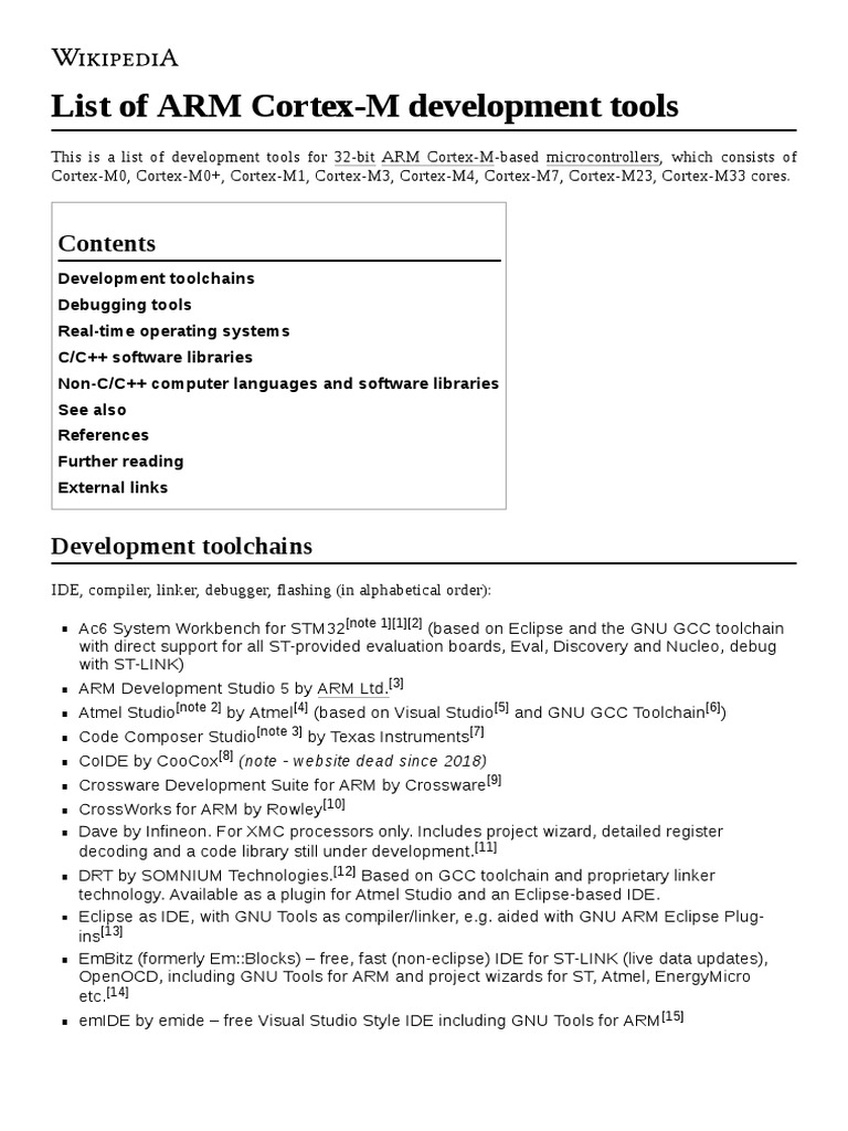 List of ARM Cortex-M Development Tools | PDF | Arm Architecture ...
