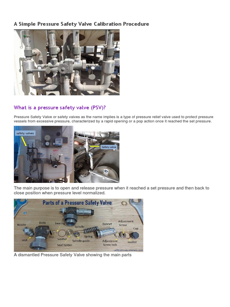 A Simple Pressure Safety Valve Calibration Procedure PDF