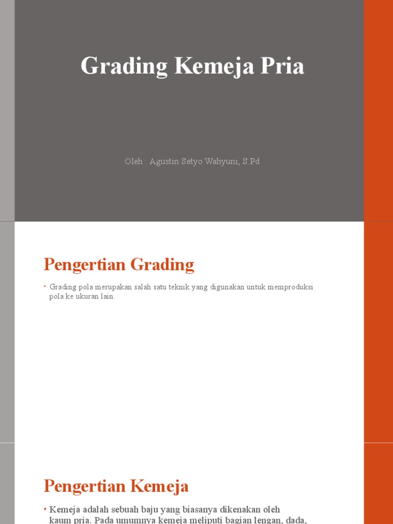 Grading Kemeja Pria | PDF | Metode & Bahan Ajar | Gaya Hidup