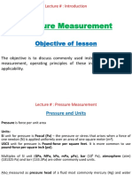 Pressure Measurement: Objective of Lesson
