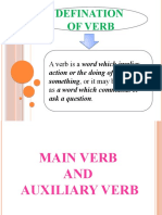 Defination of Verb: A Verb Is A Word Which Implies