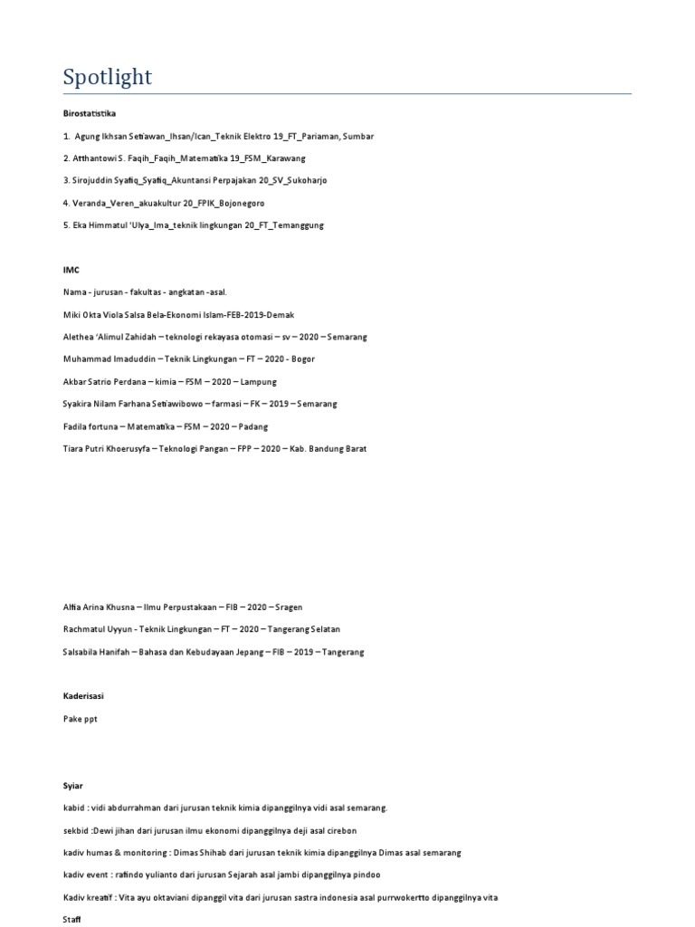 Spotlight | PDF | Ilmu Sosial