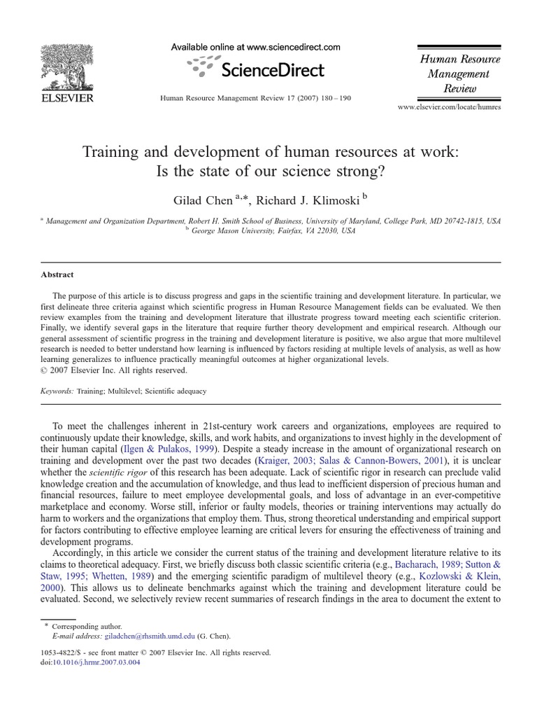 Training and Development of Human Resour | PDF | Learning | Theory