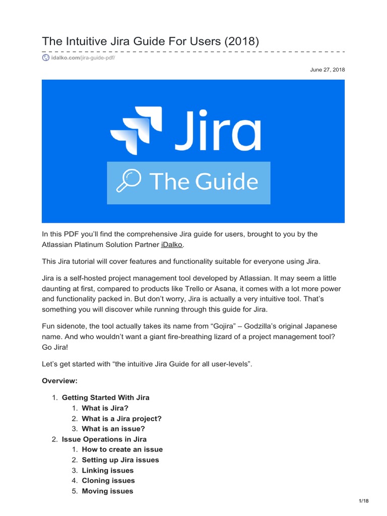 The Intuitive Jira Guide For Users (2018) : Overview | PDF | Agile ...