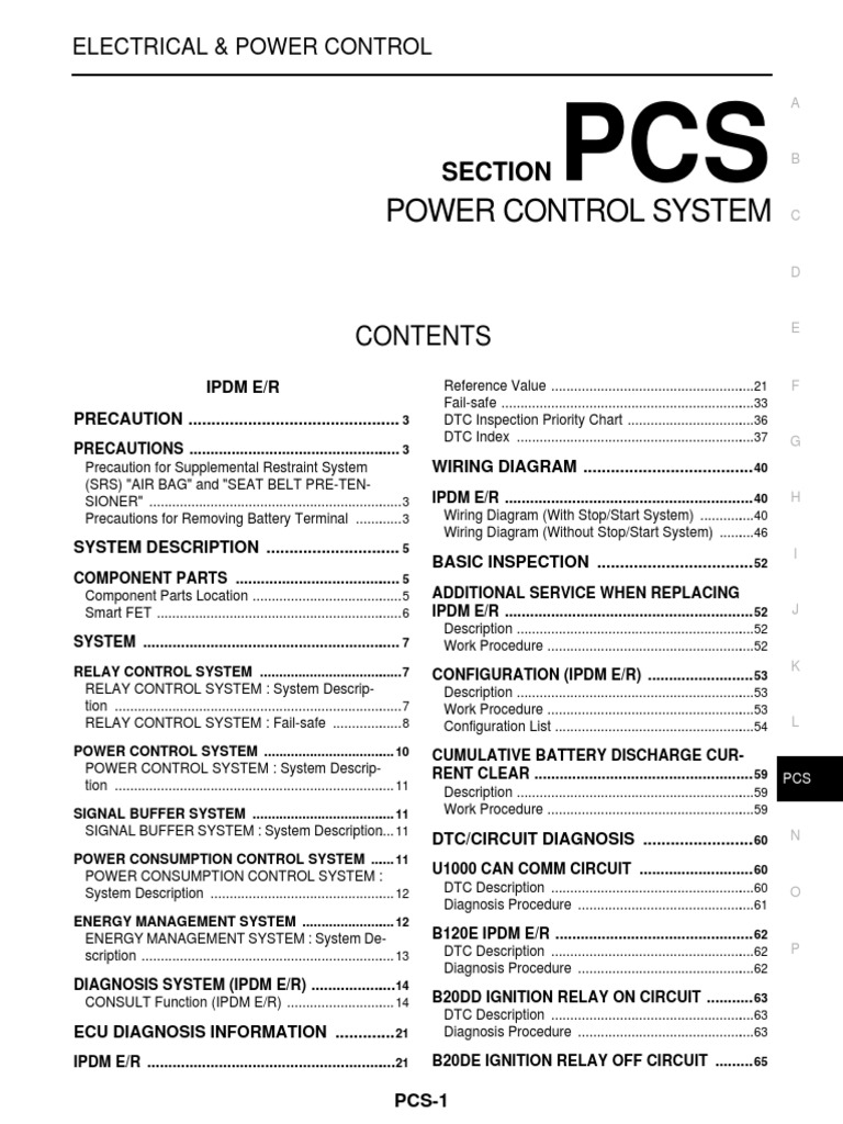 Power Control System Section PDF Airbag Relay
