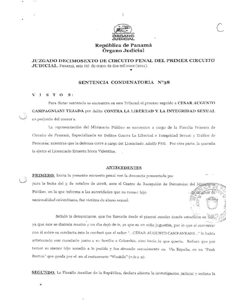 Sentencia Condenatoria Campagnani | PDF