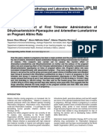 Comparative Effect of First Trimester Administration of Dihydroartemisinin-Piperaquine and Artemether-Lumefantrine on Pregnant Albino Rats
