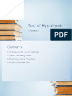Test of Hypothesis Chapter 5: Introduction to Statistical Hypothesis Testing