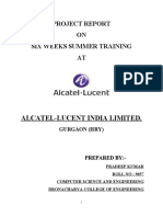 Project Report ON Six Weeks Summer Training AT: Alcatel-Lucent India Limited