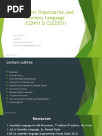 Computer Organization and Assembly Language (CS2411 & CSC2201)