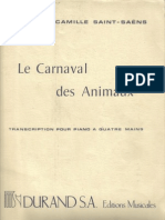 spartiti musicali - musica classica - il carnevale degli animali (per piano a quattro mani)